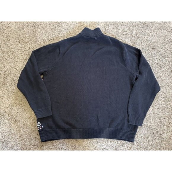 CHAPS Knit Sweater Winter Moose Snow Mock Neck 1/4 Zip Sz XXL Grandpa Core Cabin - Picture 2 of 6